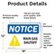 Signmission Main Gas Shutoff OSHA Notice Sign, Vinyl Decal, 18in W x 12in L, 2PK OS-2PACK-NS-D-1218-L-15916 - alternate 3